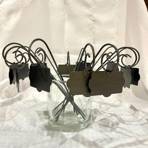 Set of 12 Black Metal Chalk Marker Signs